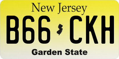 NJ license plate B66CKH