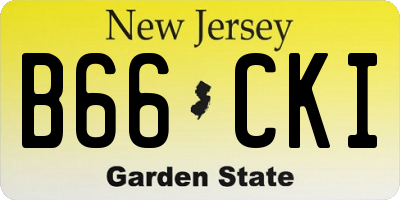 NJ license plate B66CKI