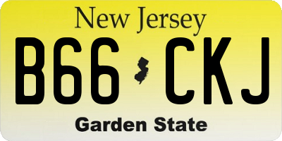 NJ license plate B66CKJ