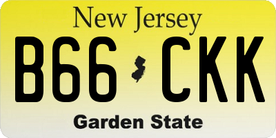 NJ license plate B66CKK