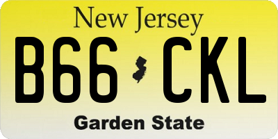 NJ license plate B66CKL