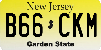 NJ license plate B66CKM