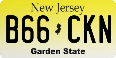 NJ license plate B66CKN