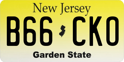NJ license plate B66CKO