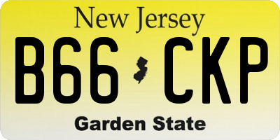 NJ license plate B66CKP