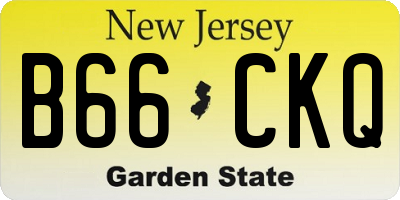 NJ license plate B66CKQ
