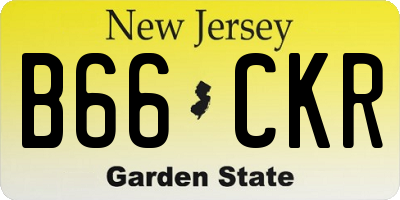 NJ license plate B66CKR