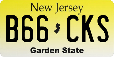 NJ license plate B66CKS