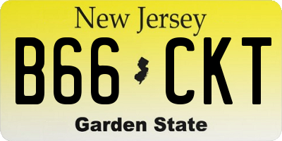 NJ license plate B66CKT