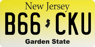 NJ license plate B66CKU