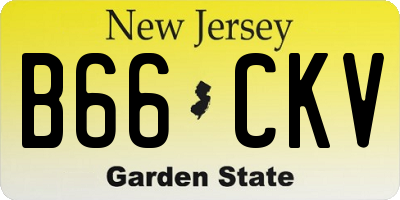 NJ license plate B66CKV