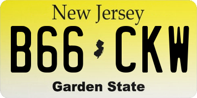NJ license plate B66CKW