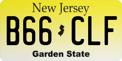 NJ license plate B66CLF