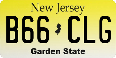 NJ license plate B66CLG