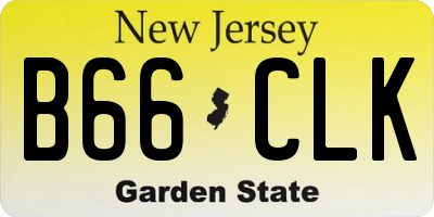 NJ license plate B66CLK