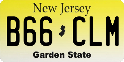 NJ license plate B66CLM
