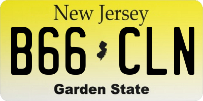 NJ license plate B66CLN