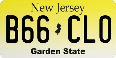NJ license plate B66CLO