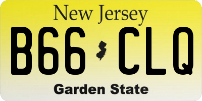 NJ license plate B66CLQ