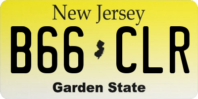 NJ license plate B66CLR