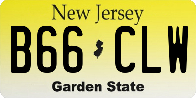 NJ license plate B66CLW