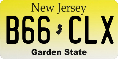 NJ license plate B66CLX