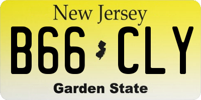 NJ license plate B66CLY