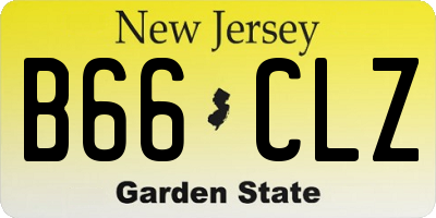 NJ license plate B66CLZ