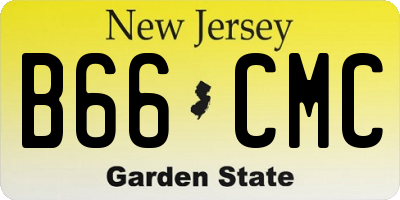 NJ license plate B66CMC