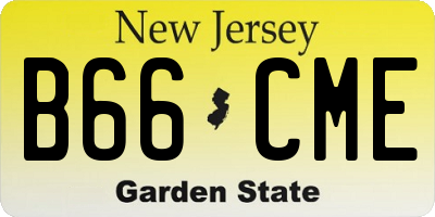 NJ license plate B66CME