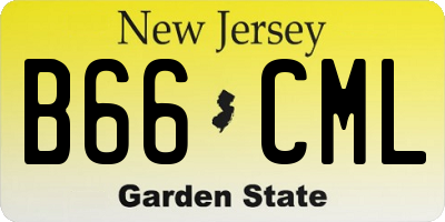 NJ license plate B66CML