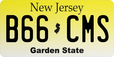 NJ license plate B66CMS