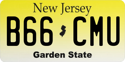 NJ license plate B66CMU