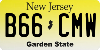 NJ license plate B66CMW
