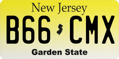 NJ license plate B66CMX