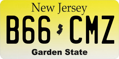 NJ license plate B66CMZ