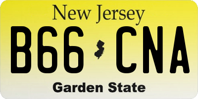 NJ license plate B66CNA