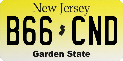 NJ license plate B66CND