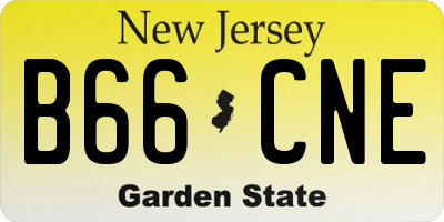 NJ license plate B66CNE