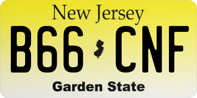 NJ license plate B66CNF