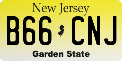 NJ license plate B66CNJ