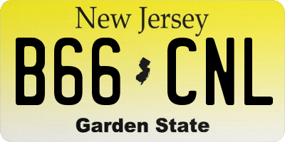 NJ license plate B66CNL