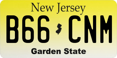 NJ license plate B66CNM