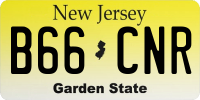 NJ license plate B66CNR