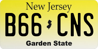 NJ license plate B66CNS