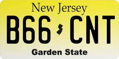 NJ license plate B66CNT