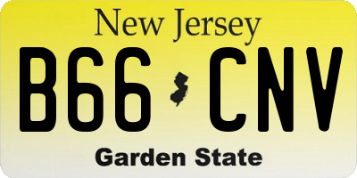 NJ license plate B66CNV