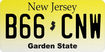 NJ license plate B66CNW