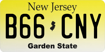 NJ license plate B66CNY