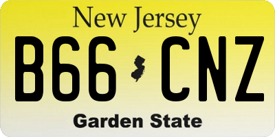 NJ license plate B66CNZ